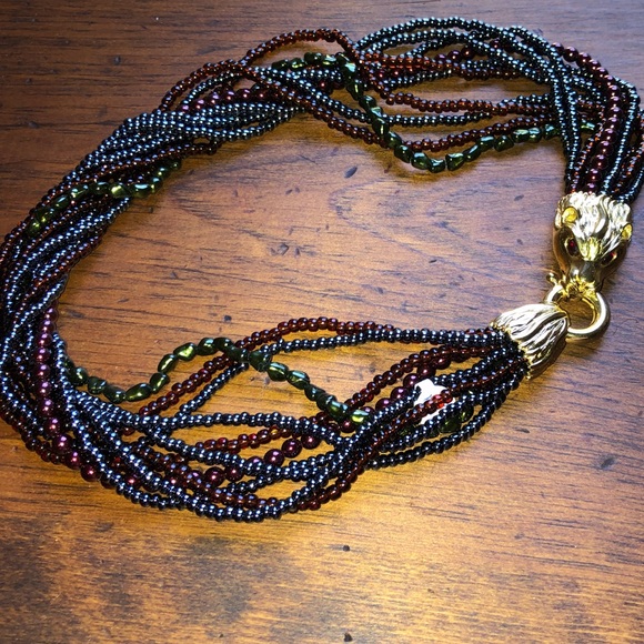 ♥️🦁💚💙💜 Lion head beaded necklace - Picture 5 of 8